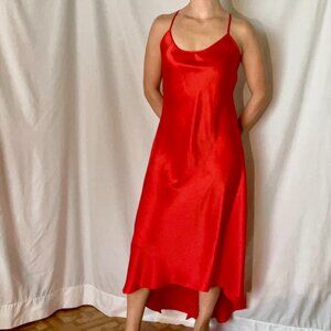 Victoria's Secret Collection Red High-Low Vintage Slip